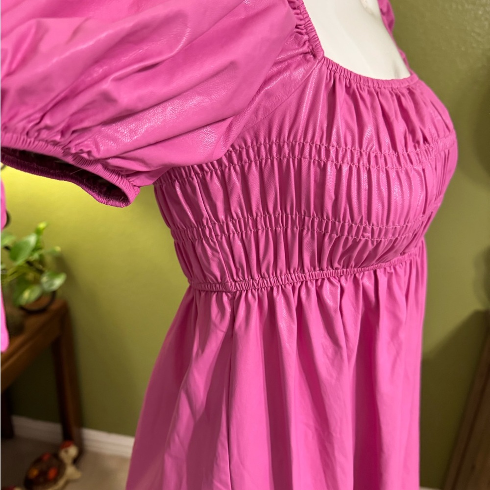 TCEC Vibrant Pink Gathered Dress - Picture 6 of 17